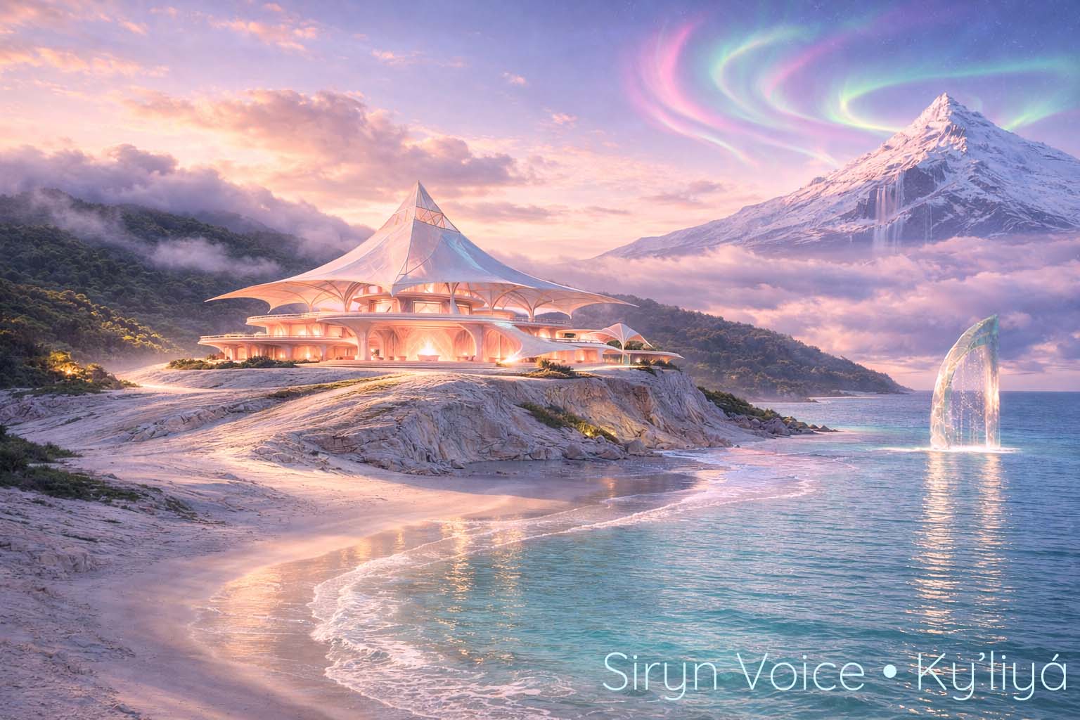 Harmonic theatre design - Concept artwork of a snow amphitheatre for Siryn performances.